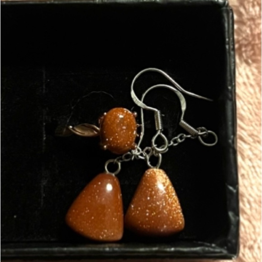 Elegant Goldstone Earrings
